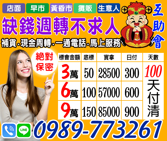 「台北借錢」一通電話，馬上服務，現金週轉，絕對保密，9萬日付900，100天可付清「即樂貸」