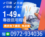 「台南借錢」專做信用瑕疵，絕非地下錢莊有店面，1-49萬，日繳期繳月繳多方案「即樂貸」